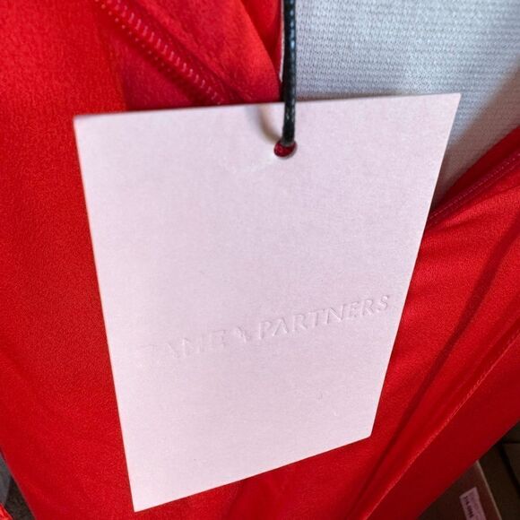 FAME & Partners Zarita Red Maxi Wrap Dress Matte Satin Glam Gown Strappy Slit 10 - Picture 8 of 10